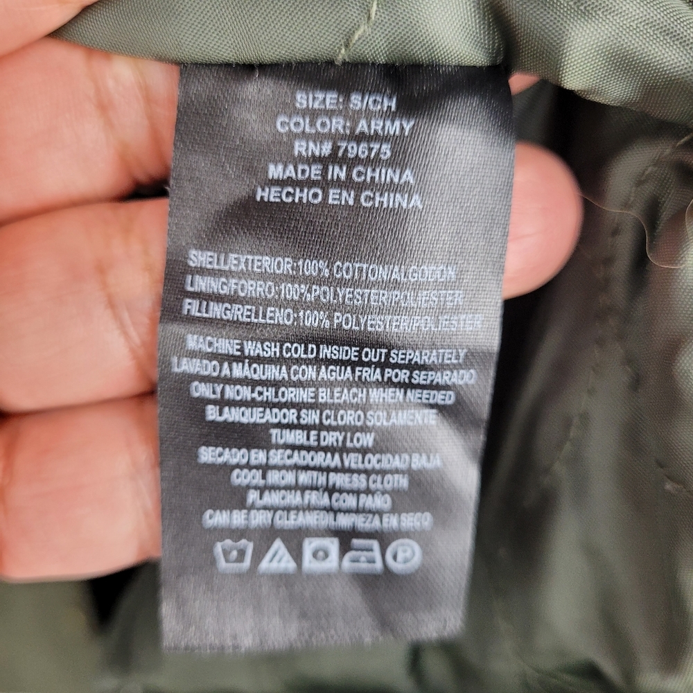LUCKY BRAND Jacket Coat Green Utility Size S Military Hood Fully Lined - Picture 5 of 17